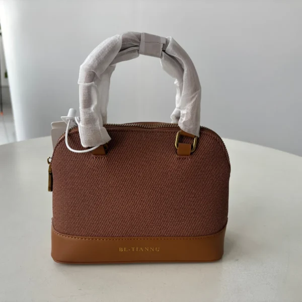 Women’s Mini Dome Handbag – Textured PU Leather